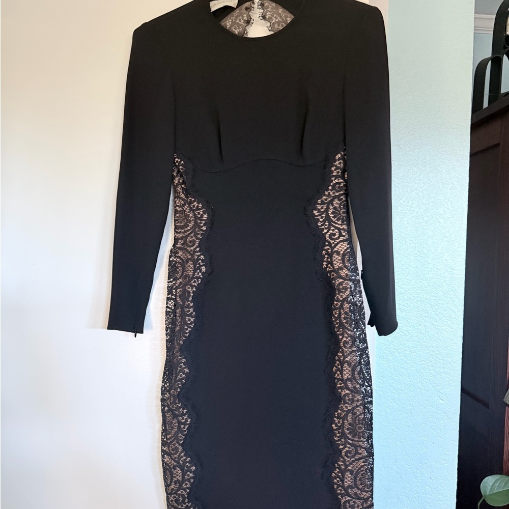 Stella McCartney Black and Cream Lace Long Sleeve Dress